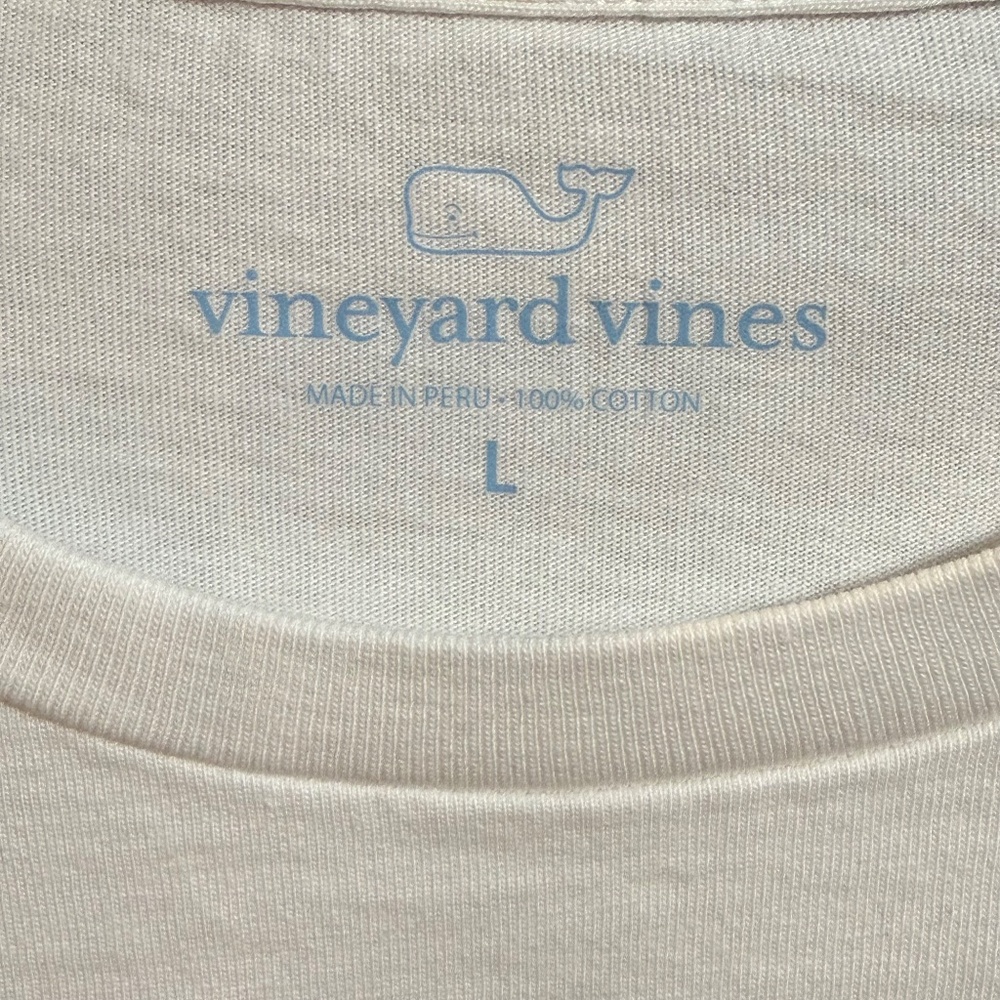 Vineyard Vines Cream Men’s Short Sleeve Tee with Pink Logo NWT to - Picture 15 of 15